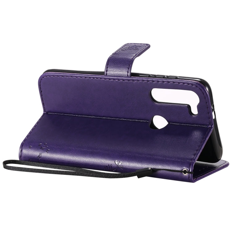 For Motorola Moto G8 Power Tree & Cat Embossed Pattern Horizontal Flip Leather Case with Holder & Card Slots & Wallet & Lanyard