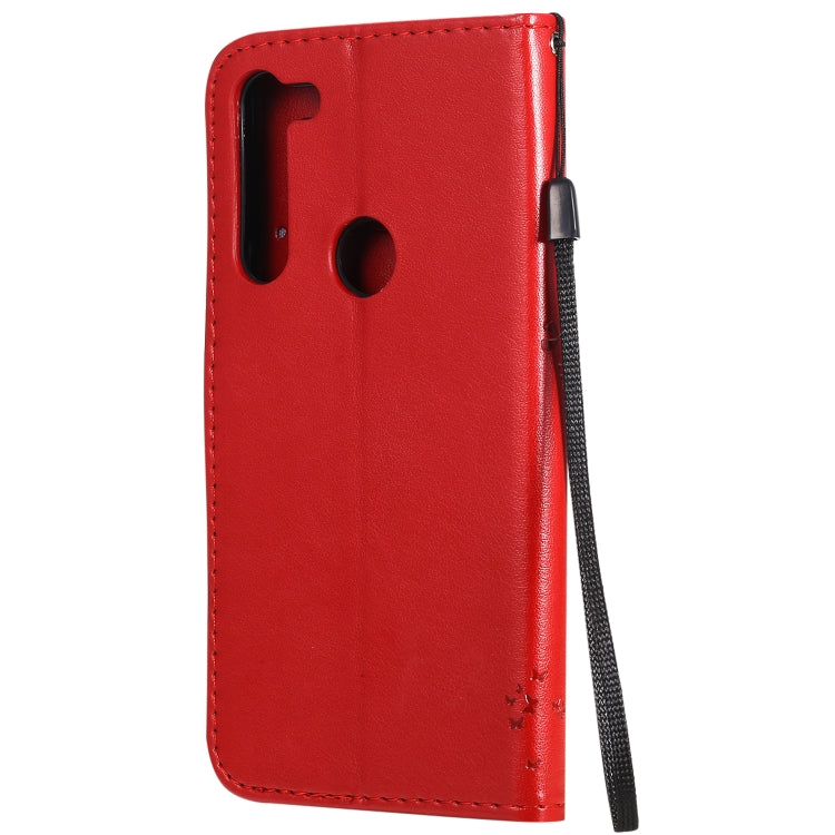 For Motorola Moto G8 Power Tree & Cat Embossed Pattern Horizontal Flip Leather Case with Holder & Card Slots & Wallet & Lanyard