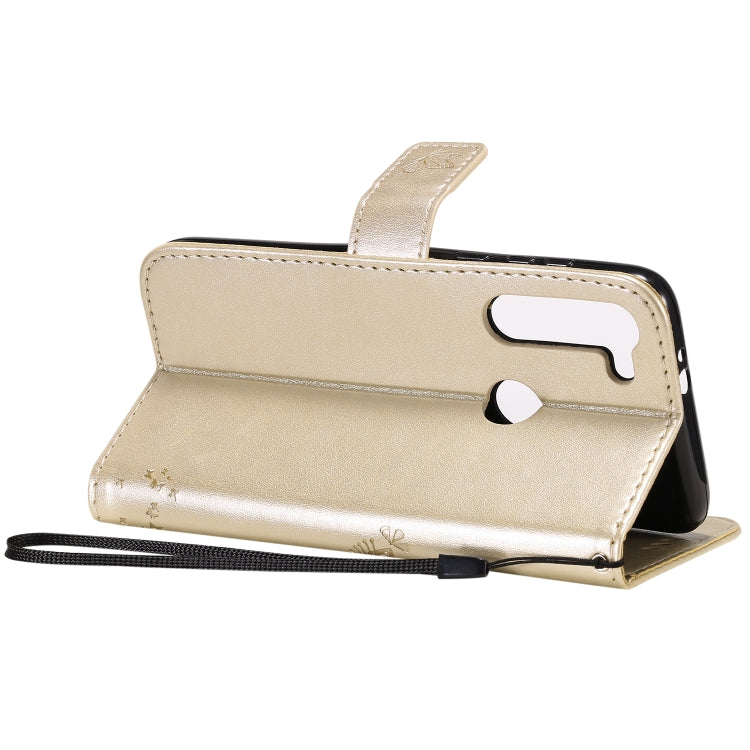 For Motorola Moto G8 Power Tree & Cat Embossed Pattern Horizontal Flip Leather Case with Holder & Card Slots & Wallet & Lanyard