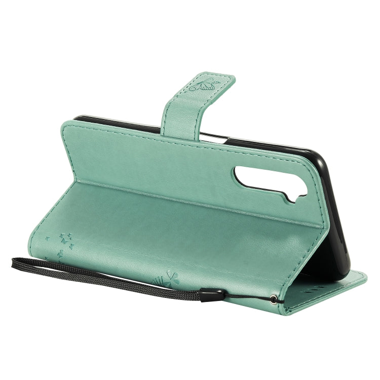 For OPPO Realme 6 Tree & Cat Embossed Pattern Horizontal Flip Leather Case with Holder & Card Slots & Wallet & Lanyard