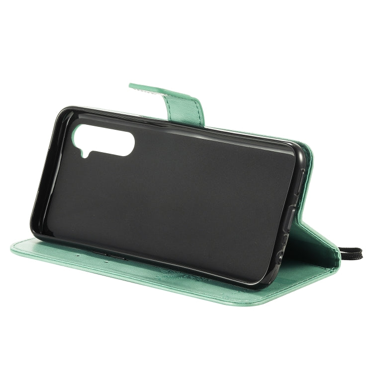 For OPPO Realme 6 Tree & Cat Embossed Pattern Horizontal Flip Leather Case with Holder & Card Slots & Wallet & Lanyard