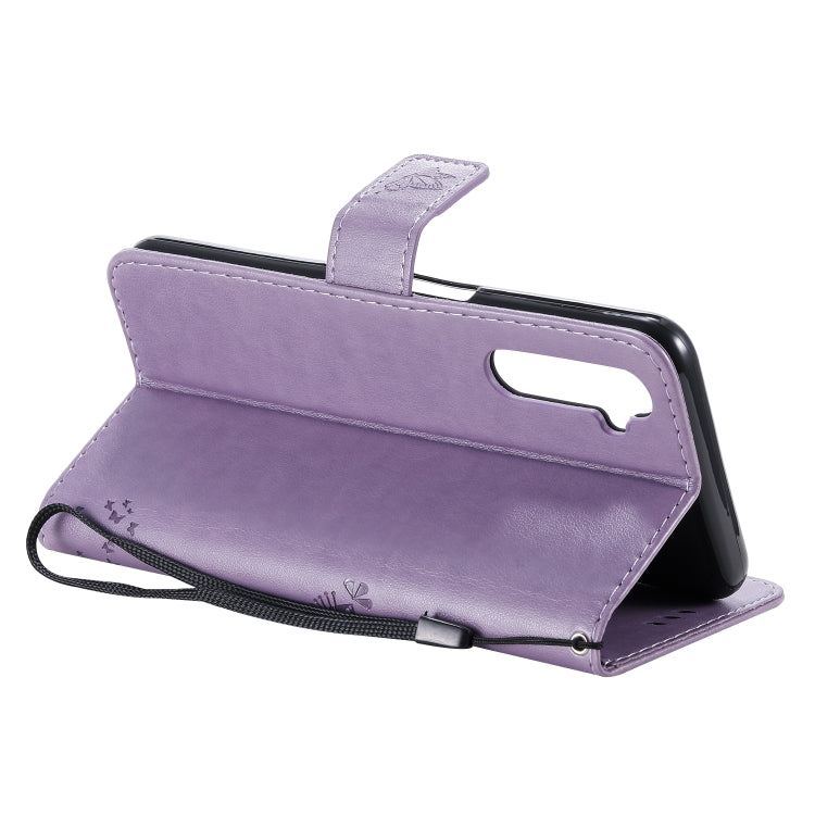 For OPPO Realme 6 Tree & Cat Embossed Pattern Horizontal Flip Leather Case with Holder & Card Slots & Wallet & Lanyard