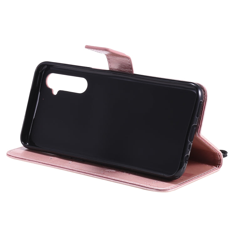 For OPPO Realme 6 Tree & Cat Embossed Pattern Horizontal Flip Leather Case with Holder & Card Slots & Wallet & Lanyard