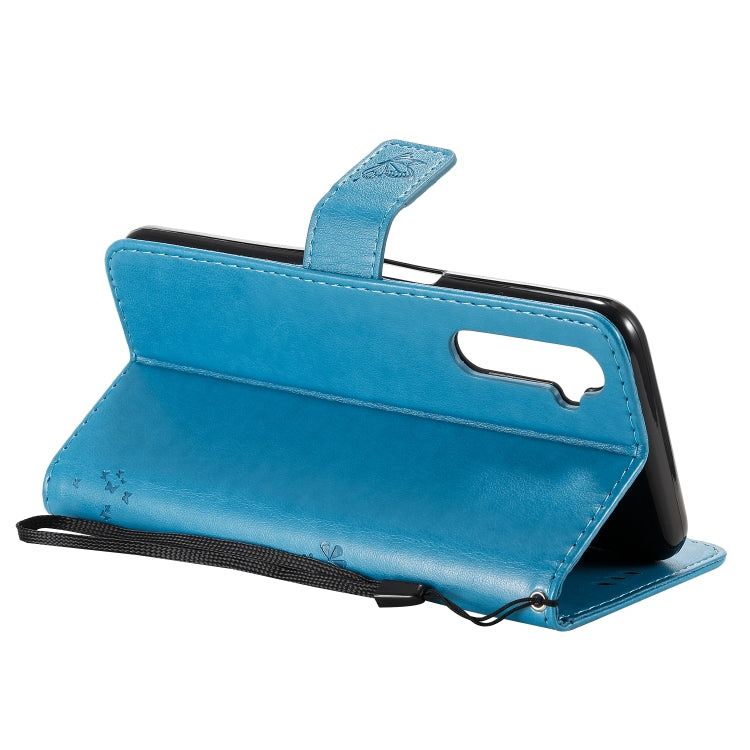 For OPPO Realme 6 Tree & Cat Embossed Pattern Horizontal Flip Leather Case with Holder & Card Slots & Wallet & Lanyard