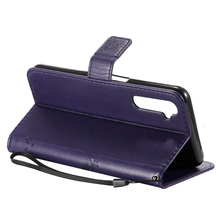 For OPPO Realme 6 Tree & Cat Embossed Pattern Horizontal Flip Leather Case with Holder & Card Slots & Wallet & Lanyard