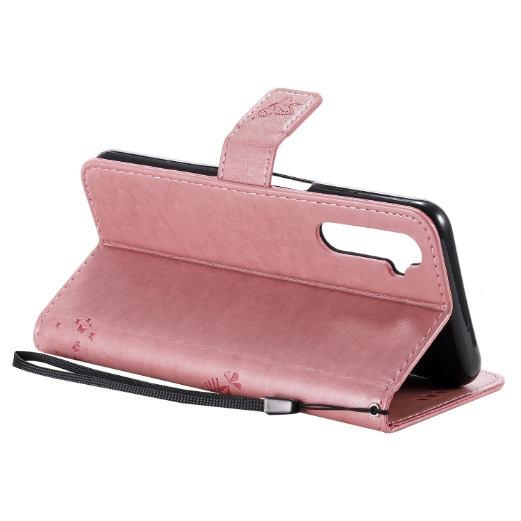 For OPPO Realme 6 Tree & Cat Embossed Pattern Horizontal Flip Leather Case with Holder & Card Slots & Wallet & Lanyard