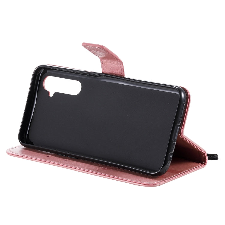 For OPPO Realme 6 Tree & Cat Embossed Pattern Horizontal Flip Leather Case with Holder & Card Slots & Wallet & Lanyard