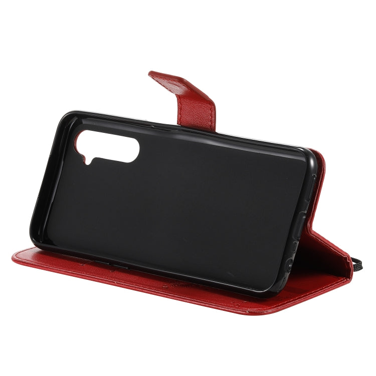 For OPPO Realme 6 Tree & Cat Embossed Pattern Horizontal Flip Leather Case with Holder & Card Slots & Wallet & Lanyard