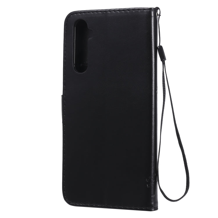 For OPPO Realme 6 Tree & Cat Embossed Pattern Horizontal Flip Leather Case with Holder & Card Slots & Wallet & Lanyard