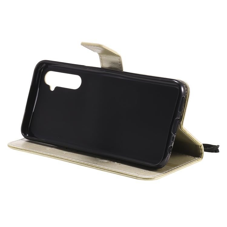 For OPPO Realme 6 Tree & Cat Embossed Pattern Horizontal Flip Leather Case with Holder & Card Slots & Wallet & Lanyard