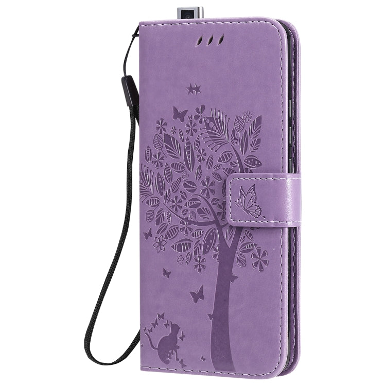 For Xiaomi Redmi K30 Pro Tree & Cat Embossed Pattern Horizontal Flip Leather Case with Holder & Card Slots & Wallet & Lanyard