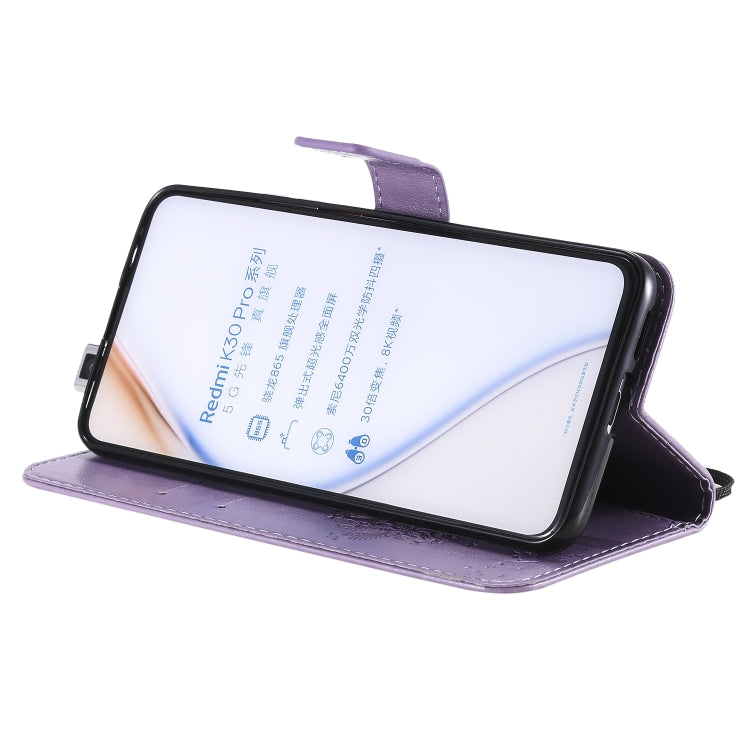 For Xiaomi Redmi K30 Pro Tree & Cat Embossed Pattern Horizontal Flip Leather Case with Holder & Card Slots & Wallet & Lanyard