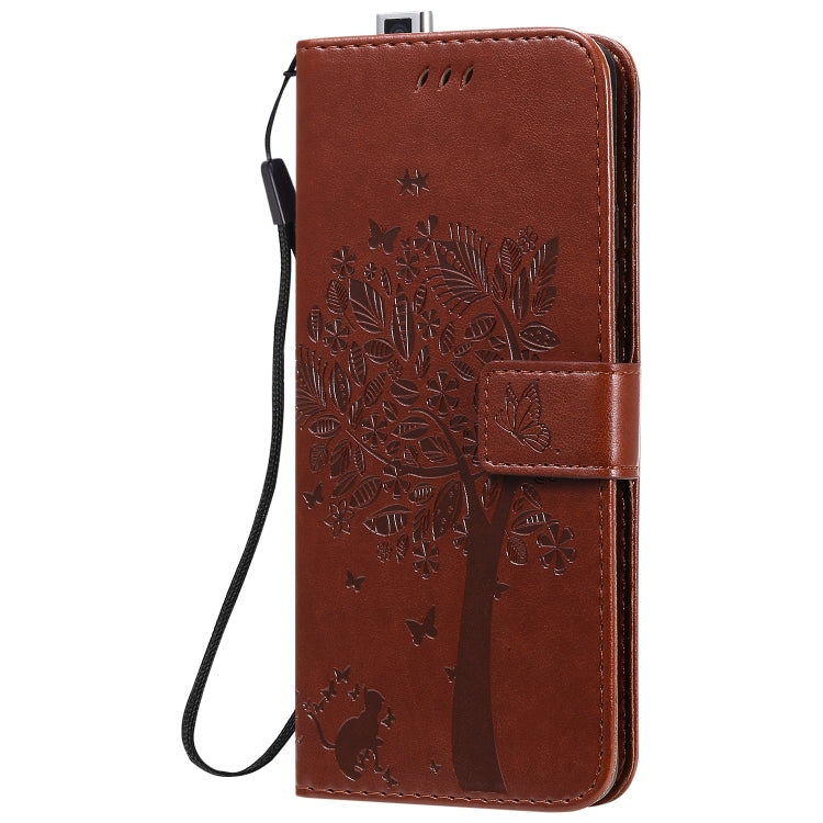 For Xiaomi Redmi K30 Pro Tree & Cat Embossed Pattern Horizontal Flip Leather Case with Holder & Card Slots & Wallet & Lanyard