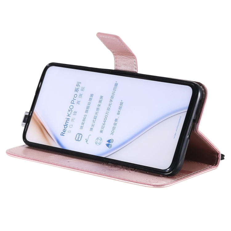 For Xiaomi Redmi K30 Pro Tree & Cat Embossed Pattern Horizontal Flip Leather Case with Holder & Card Slots & Wallet & Lanyard