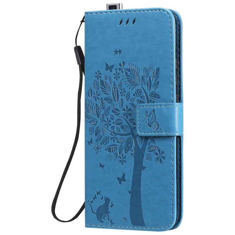 For Xiaomi Redmi K30 Pro Tree & Cat Embossed Pattern Horizontal Flip Leather Case with Holder & Card Slots & Wallet & Lanyard