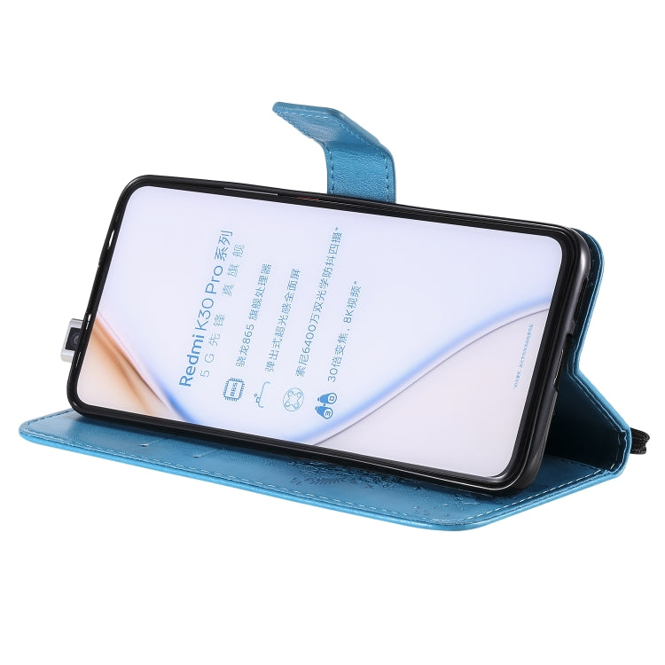 For Xiaomi Redmi K30 Pro Tree & Cat Embossed Pattern Horizontal Flip Leather Case with Holder & Card Slots & Wallet & Lanyard