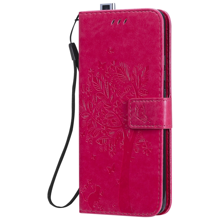 For Xiaomi Redmi K30 Pro Tree & Cat Embossed Pattern Horizontal Flip Leather Case with Holder & Card Slots & Wallet & Lanyard