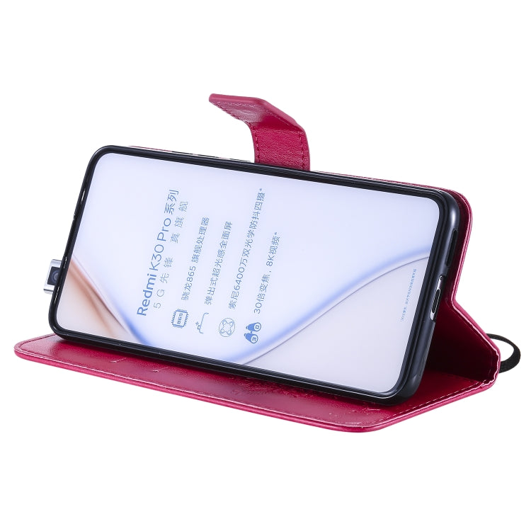 For Xiaomi Redmi K30 Pro Tree & Cat Embossed Pattern Horizontal Flip Leather Case with Holder & Card Slots & Wallet & Lanyard