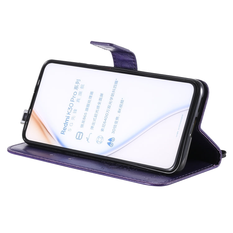 For Xiaomi Redmi K30 Pro Tree & Cat Embossed Pattern Horizontal Flip Leather Case with Holder & Card Slots & Wallet & Lanyard