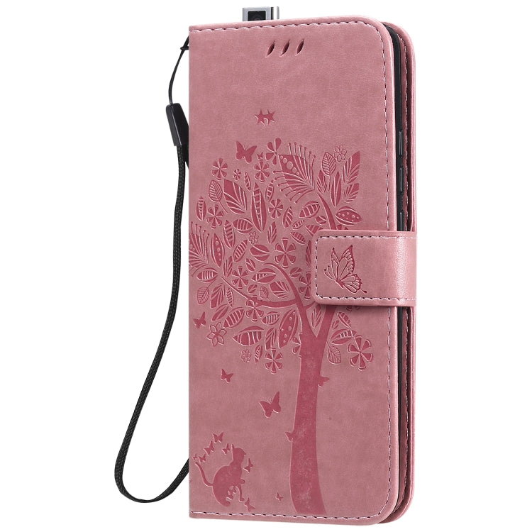 For Xiaomi Redmi K30 Pro Tree & Cat Embossed Pattern Horizontal Flip Leather Case with Holder & Card Slots & Wallet & Lanyard