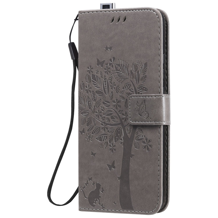 For Xiaomi Redmi K30 Pro Tree & Cat Embossed Pattern Horizontal Flip Leather Case with Holder & Card Slots & Wallet & Lanyard