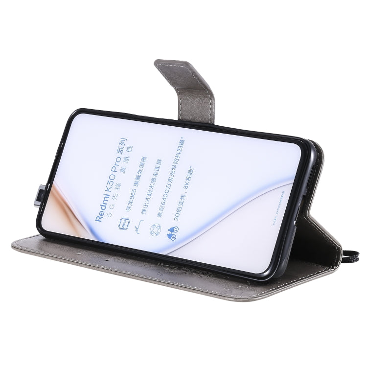 For Xiaomi Redmi K30 Pro Tree & Cat Embossed Pattern Horizontal Flip Leather Case with Holder & Card Slots & Wallet & Lanyard