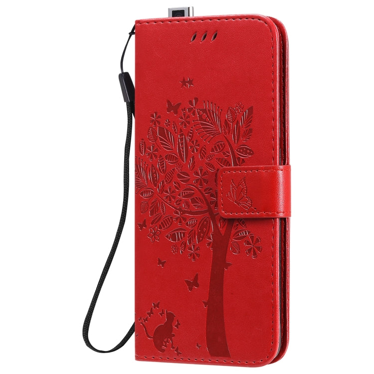 For Xiaomi Redmi K30 Pro Tree & Cat Embossed Pattern Horizontal Flip Leather Case with Holder & Card Slots & Wallet & Lanyard