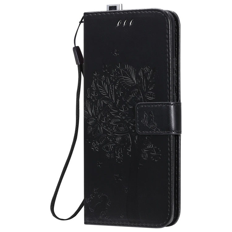 For Xiaomi Redmi K30 Pro Tree & Cat Embossed Pattern Horizontal Flip Leather Case with Holder & Card Slots & Wallet & Lanyard