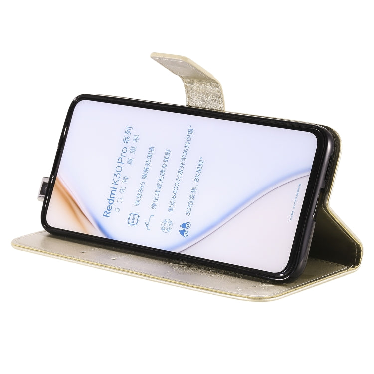 For Xiaomi Redmi K30 Pro Tree & Cat Embossed Pattern Horizontal Flip Leather Case with Holder & Card Slots & Wallet & Lanyard