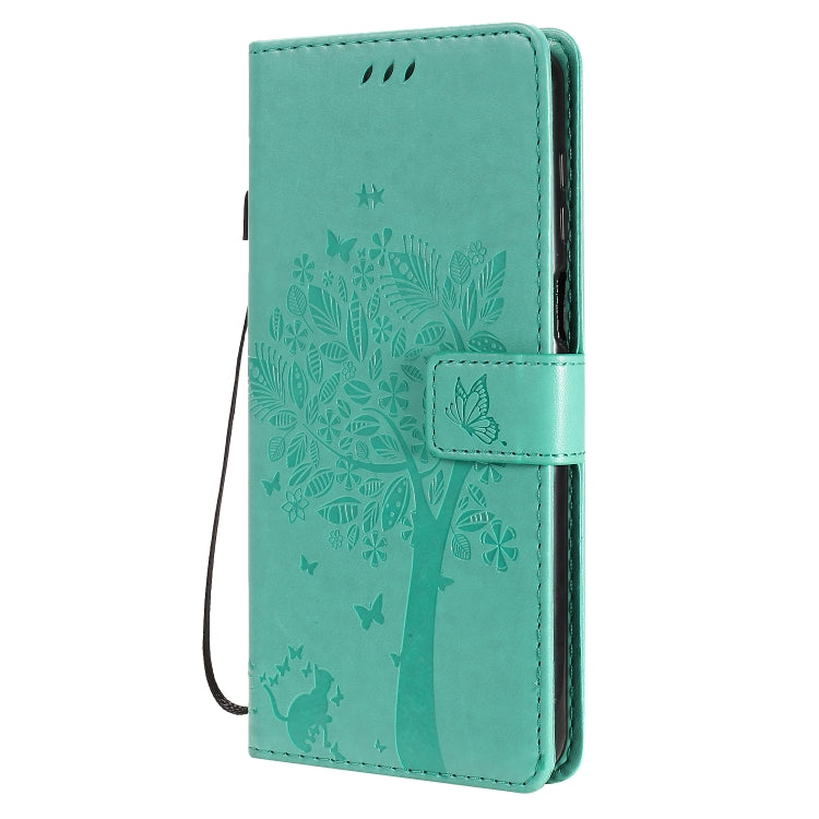 For Xiaomi Redmi Note 9 Pro Tree & Cat Embossed Pattern Horizontal Flip Leather Case with Holder & Card Slots & Wallet & Lanyard