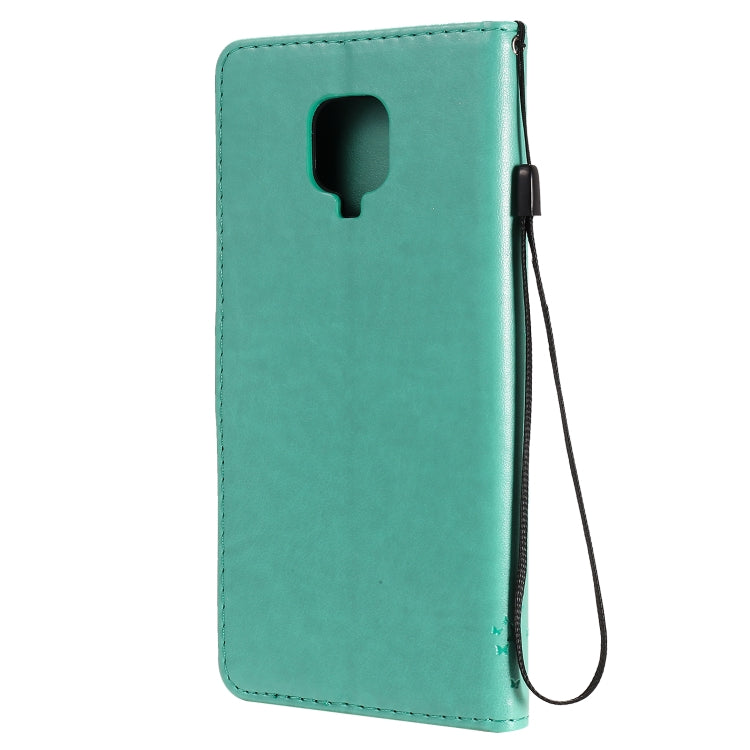 For Xiaomi Redmi Note 9 Pro Tree & Cat Embossed Pattern Horizontal Flip Leather Case with Holder & Card Slots & Wallet & Lanyard