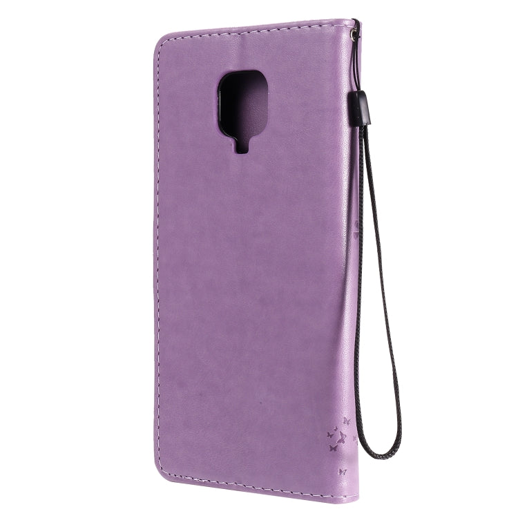 For Xiaomi Redmi Note 9 Pro Tree & Cat Embossed Pattern Horizontal Flip Leather Case with Holder & Card Slots & Wallet & Lanyard