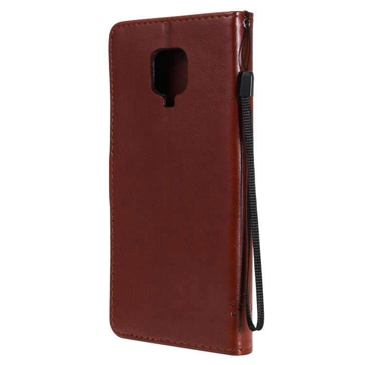 For Xiaomi Redmi Note 9 Pro Tree & Cat Embossed Pattern Horizontal Flip Leather Case with Holder & Card Slots & Wallet & Lanyard