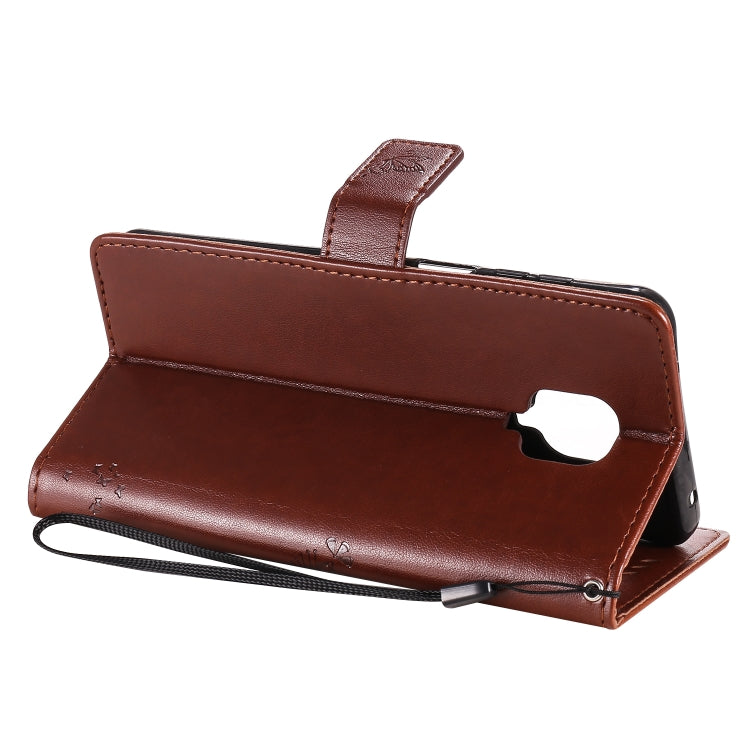 For Xiaomi Redmi Note 9 Pro Tree & Cat Embossed Pattern Horizontal Flip Leather Case with Holder & Card Slots & Wallet & Lanyard