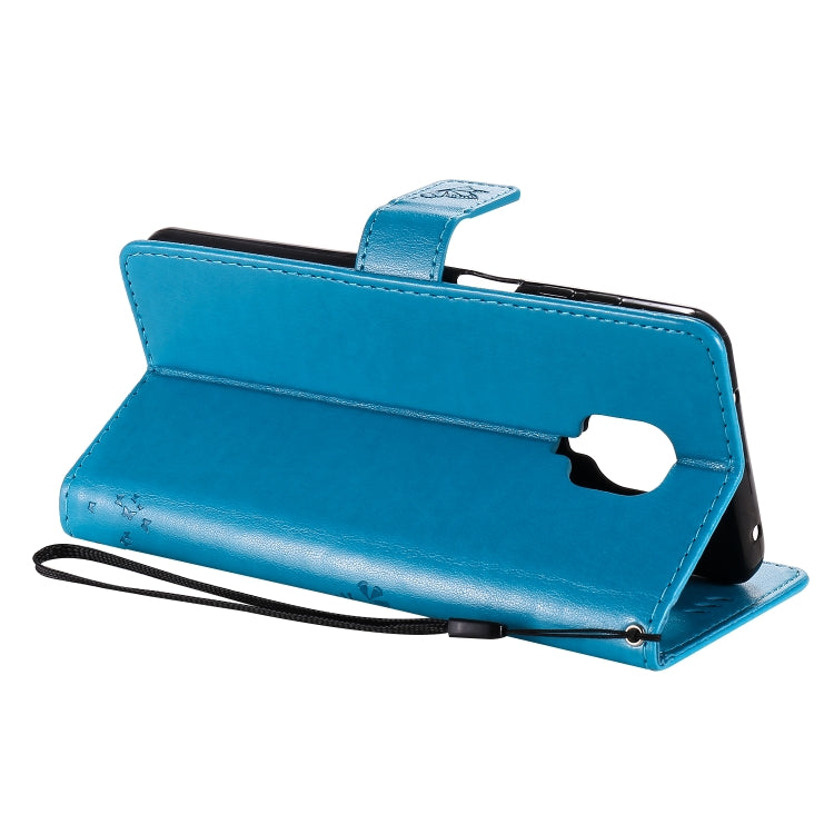 For Xiaomi Redmi Note 9 Pro Tree & Cat Embossed Pattern Horizontal Flip Leather Case with Holder & Card Slots & Wallet & Lanyard