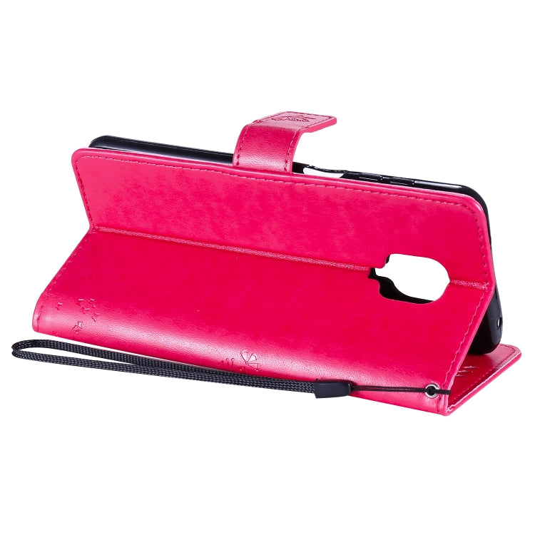 For Xiaomi Redmi Note 9 Pro Tree & Cat Embossed Pattern Horizontal Flip Leather Case with Holder & Card Slots & Wallet & Lanyard