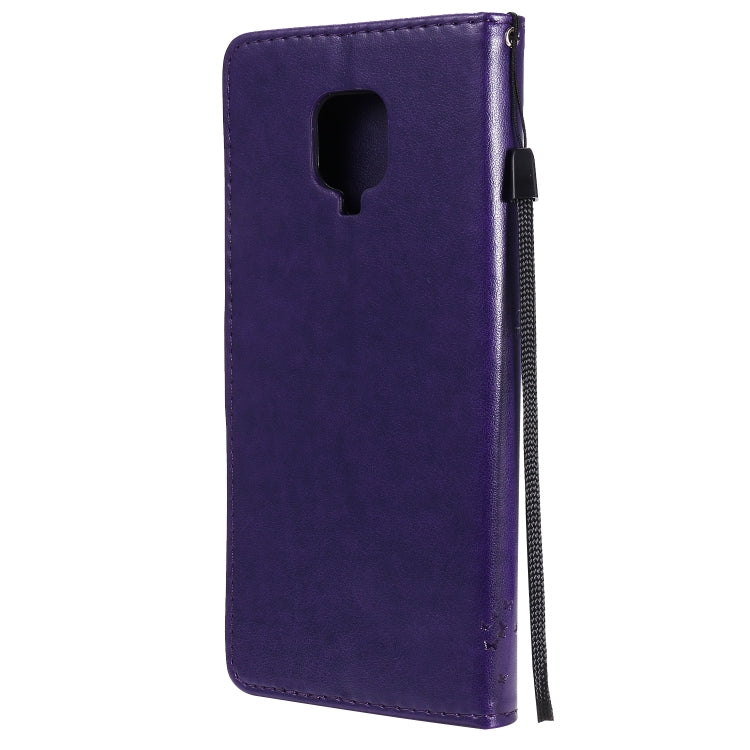 For Xiaomi Redmi Note 9 Pro Tree & Cat Embossed Pattern Horizontal Flip Leather Case with Holder & Card Slots & Wallet & Lanyard