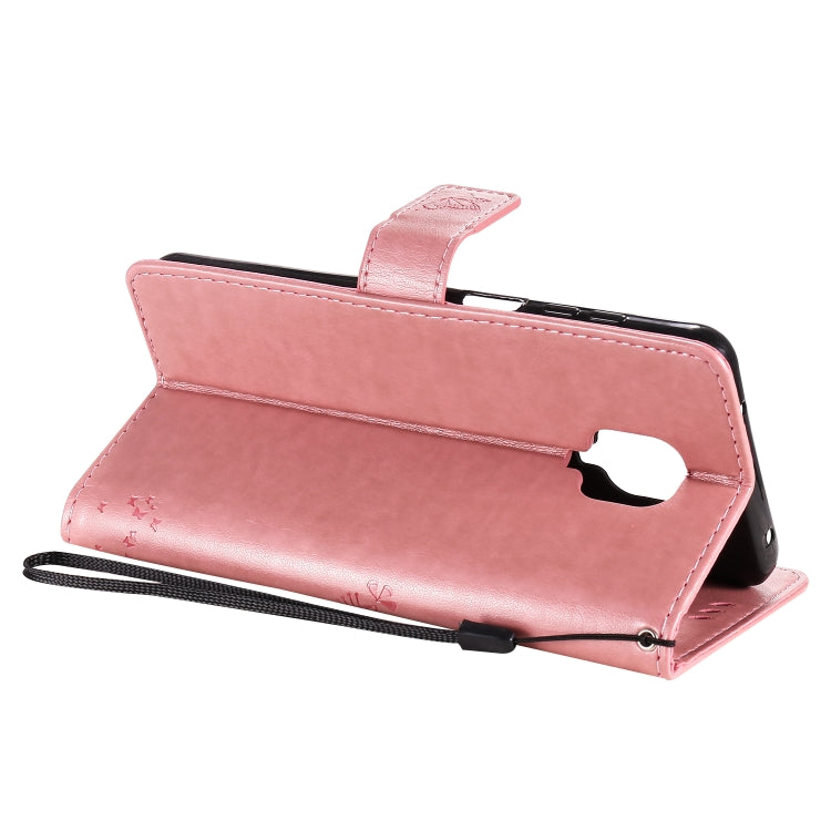 For Xiaomi Redmi Note 9 Pro Tree & Cat Embossed Pattern Horizontal Flip Leather Case with Holder & Card Slots & Wallet & Lanyard