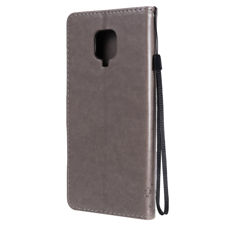 For Xiaomi Redmi Note 9 Pro Tree & Cat Embossed Pattern Horizontal Flip Leather Case with Holder & Card Slots & Wallet & Lanyard