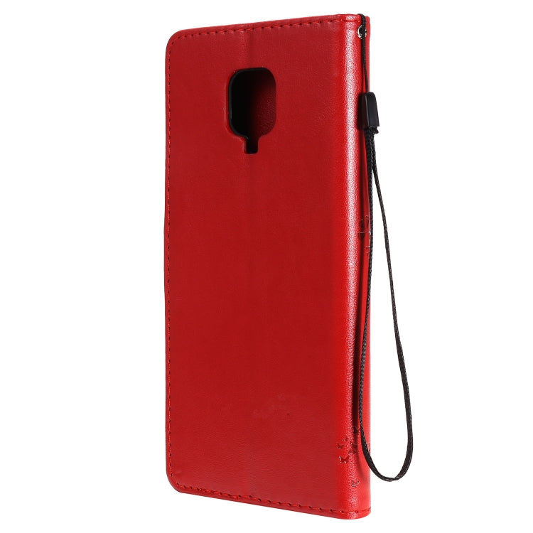 For Xiaomi Redmi Note 9 Pro Tree & Cat Embossed Pattern Horizontal Flip Leather Case with Holder & Card Slots & Wallet & Lanyard