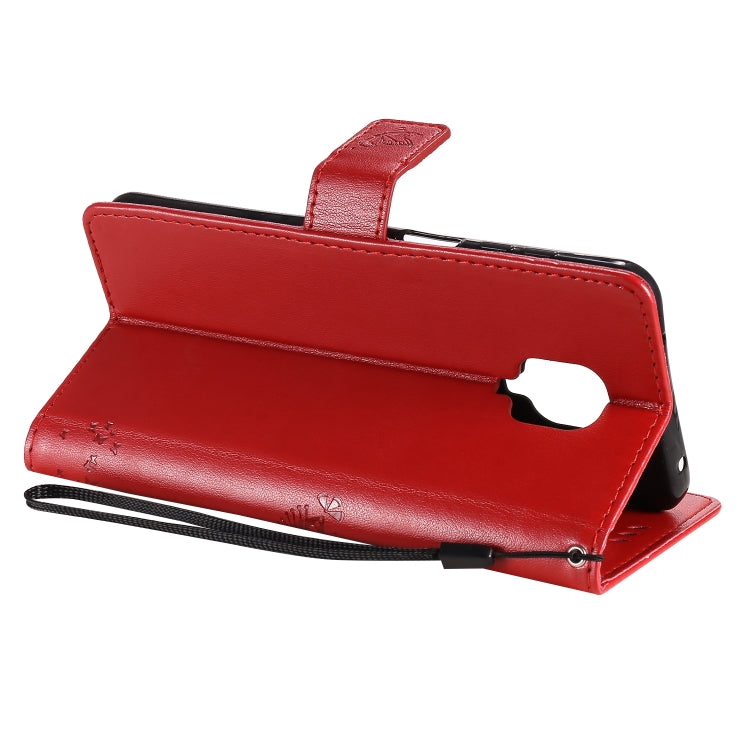 For Xiaomi Redmi Note 9 Pro Tree & Cat Embossed Pattern Horizontal Flip Leather Case with Holder & Card Slots & Wallet & Lanyard