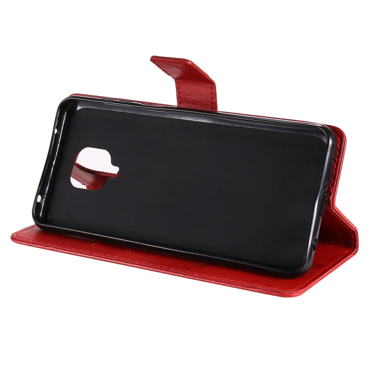 For Xiaomi Redmi Note 9 Pro Tree & Cat Embossed Pattern Horizontal Flip Leather Case with Holder & Card Slots & Wallet & Lanyard