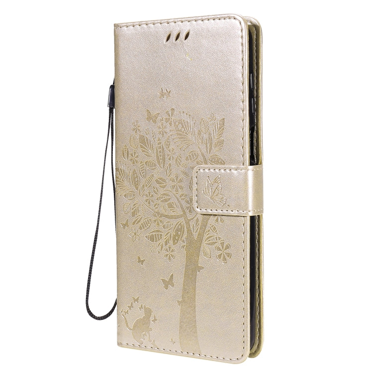 For Xiaomi Redmi Note 9 Pro Tree & Cat Embossed Pattern Horizontal Flip Leather Case with Holder & Card Slots & Wallet & Lanyard