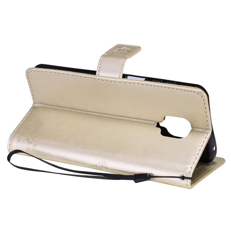 For Xiaomi Redmi Note 9 Pro Tree & Cat Embossed Pattern Horizontal Flip Leather Case with Holder & Card Slots & Wallet & Lanyard