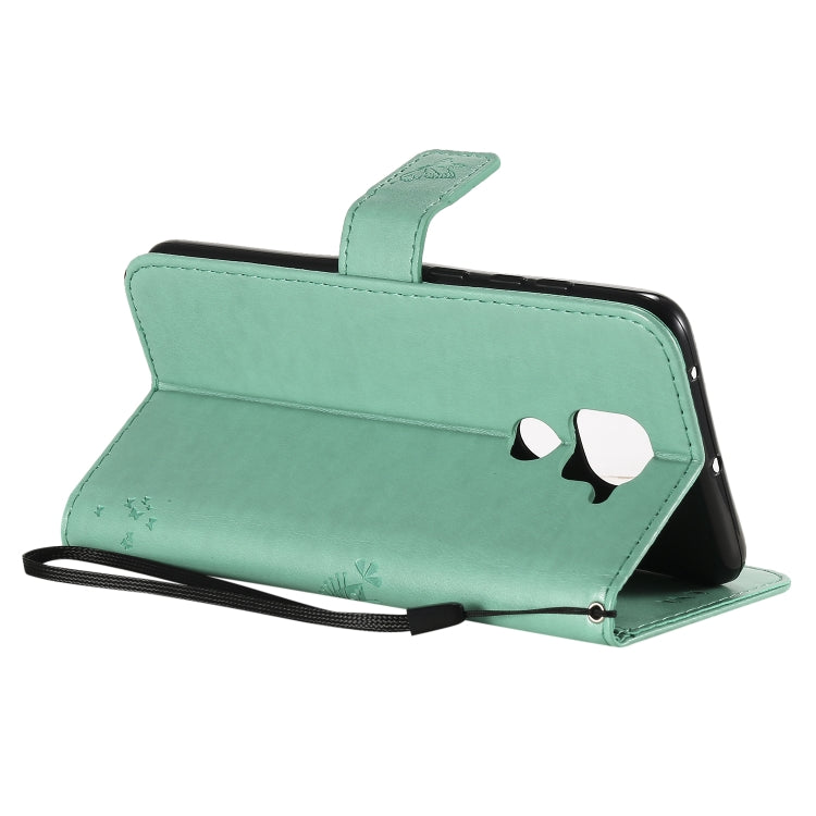 For Xiaomi Redmi Note 9 Tree & Cat Embossed Pattern Horizontal Flip Leather Case with Holder & Card Slots & Wallet & Lanyard