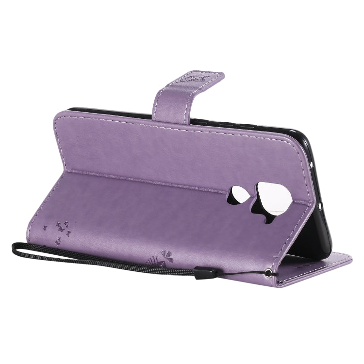 For Xiaomi Redmi Note 9 Tree & Cat Embossed Pattern Horizontal Flip Leather Case with Holder & Card Slots & Wallet & Lanyard