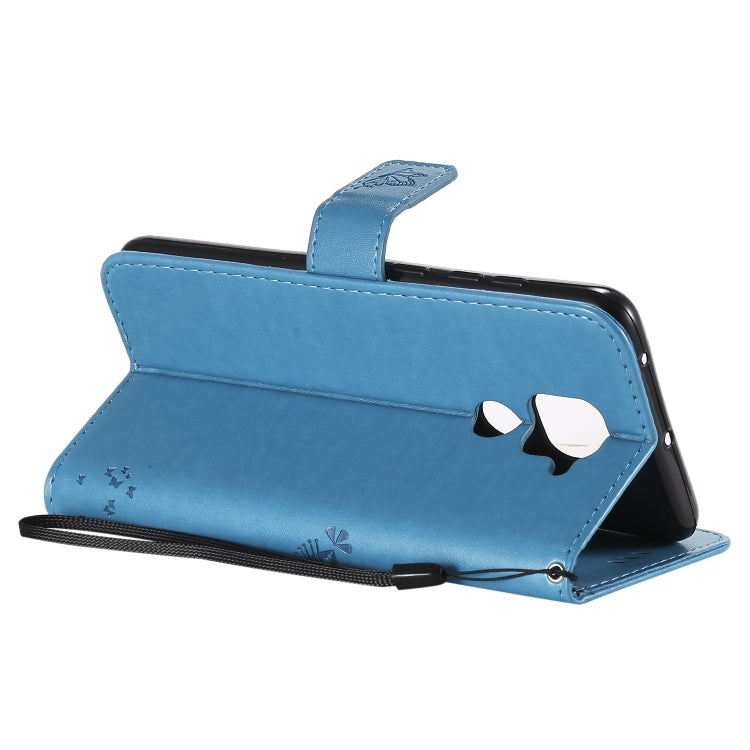 For Xiaomi Redmi Note 9 Tree & Cat Embossed Pattern Horizontal Flip Leather Case with Holder & Card Slots & Wallet & Lanyard