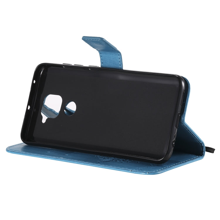 For Xiaomi Redmi Note 9 Tree & Cat Embossed Pattern Horizontal Flip Leather Case with Holder & Card Slots & Wallet & Lanyard