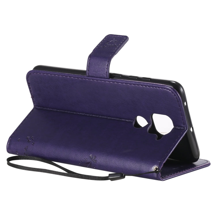 For Xiaomi Redmi Note 9 Tree & Cat Embossed Pattern Horizontal Flip Leather Case with Holder & Card Slots & Wallet & Lanyard