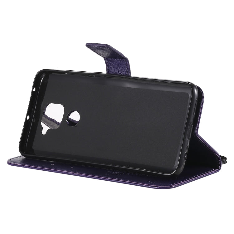 For Xiaomi Redmi Note 9 Tree & Cat Embossed Pattern Horizontal Flip Leather Case with Holder & Card Slots & Wallet & Lanyard